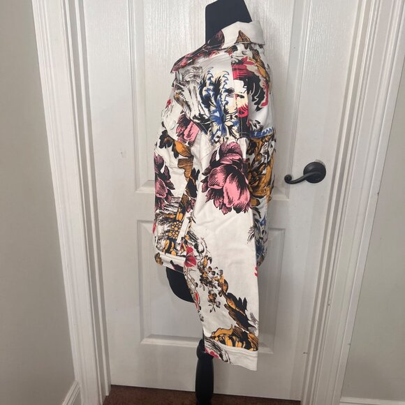 Desigual Women's White Hawaii Floral Print Jeans Jacket Size Large US NWT - Picture 11 of 16